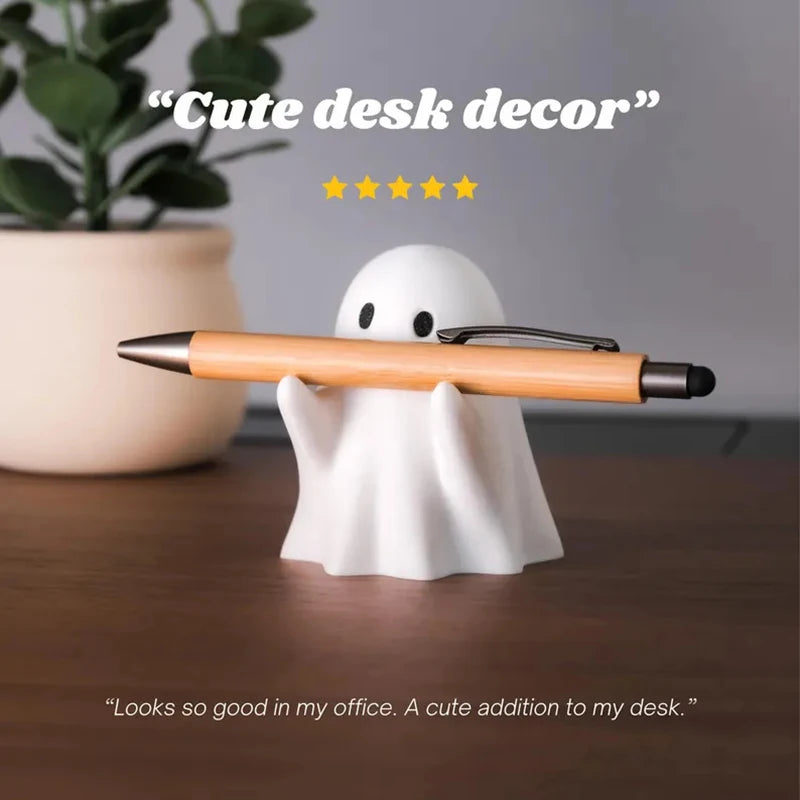 Cute Resin Ghost Pen Holder – Desktop Stationery Stand