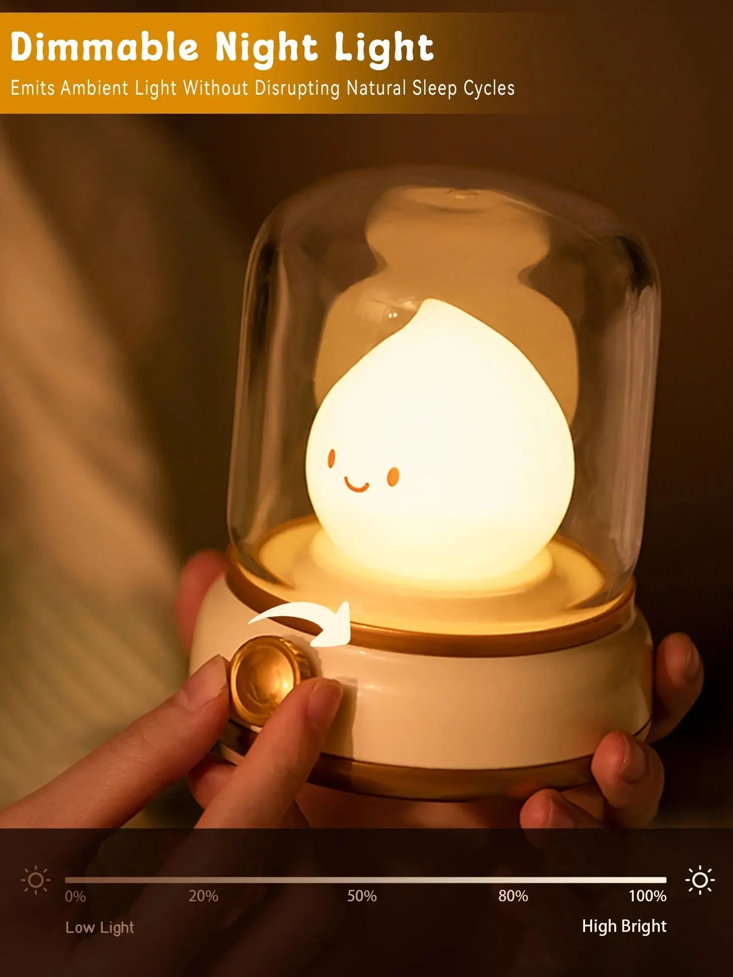 LED Flameless Candle Lamp – Dimmable USB Night Light