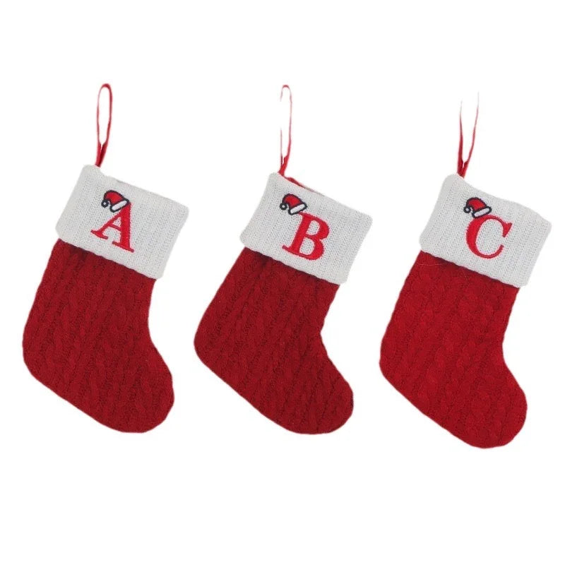 Alphabet Knitted Christmas Stockings