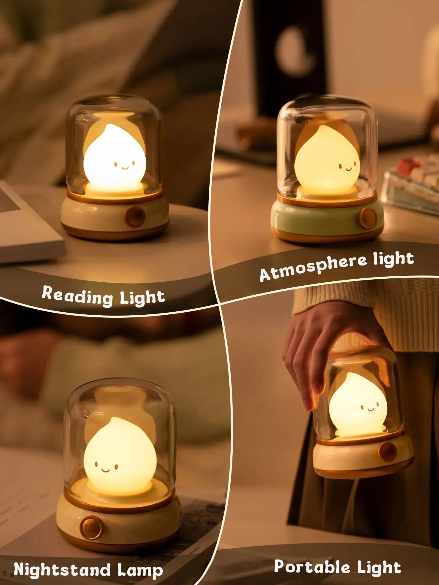 LED Flameless Candle Lamp – Dimmable USB Night Light