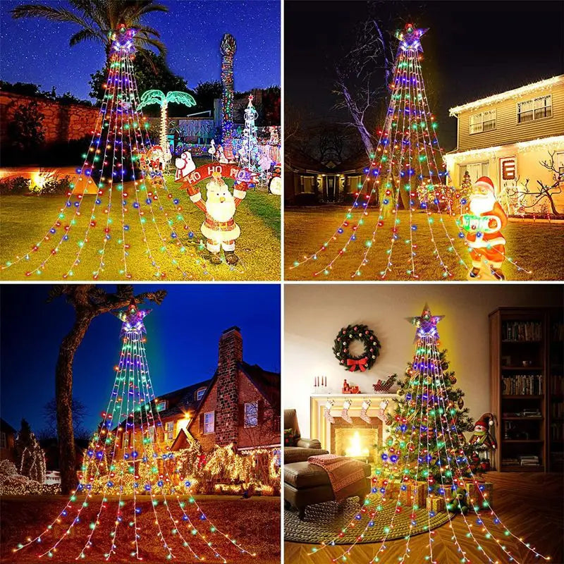 LED Star Waterfall Lights Christmas Decoration