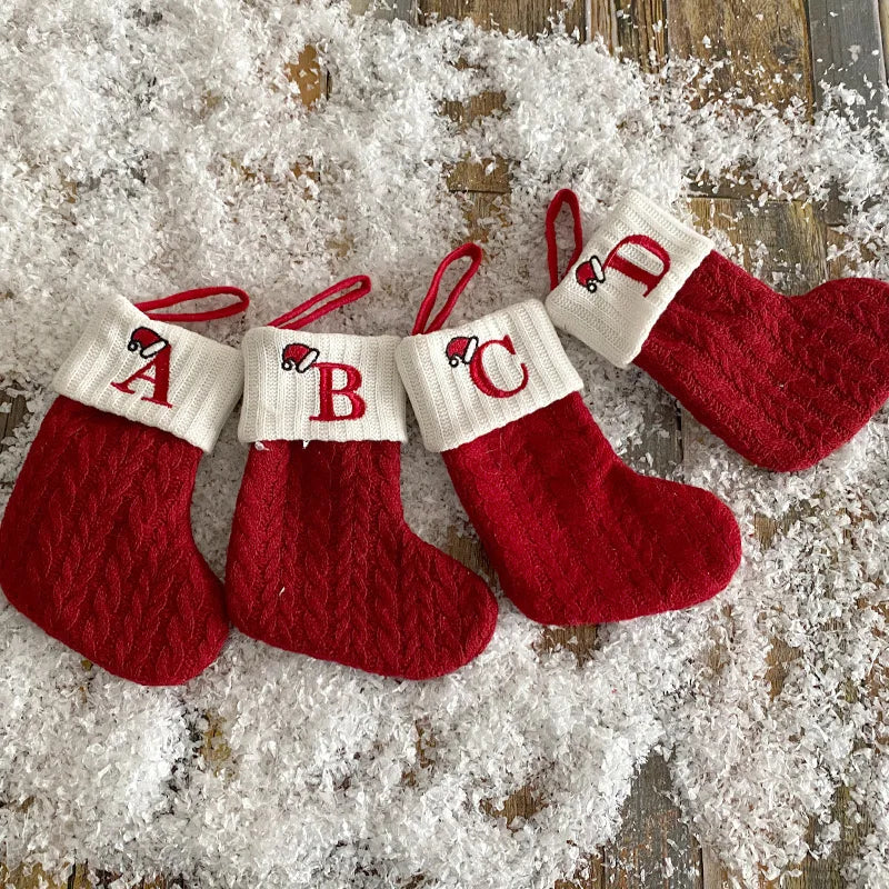 Alphabet Knitted Christmas Stockings